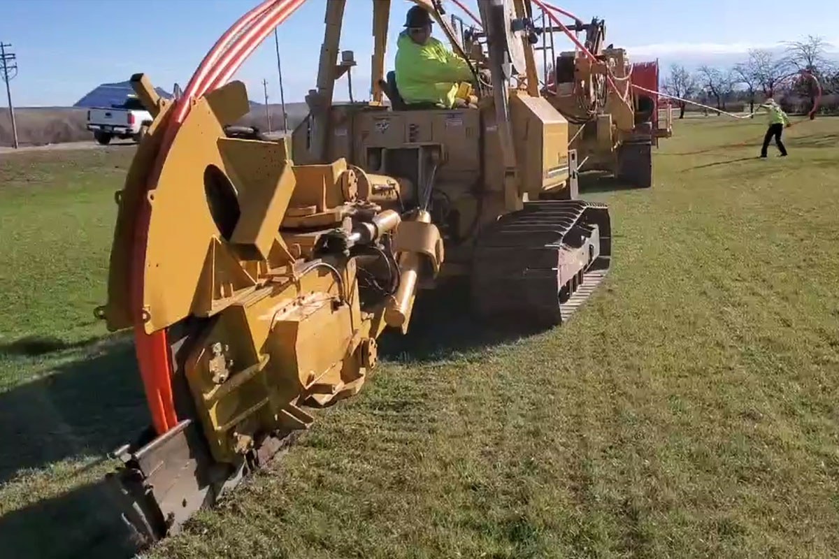 Crews plow in fiber conduit in Sturgis