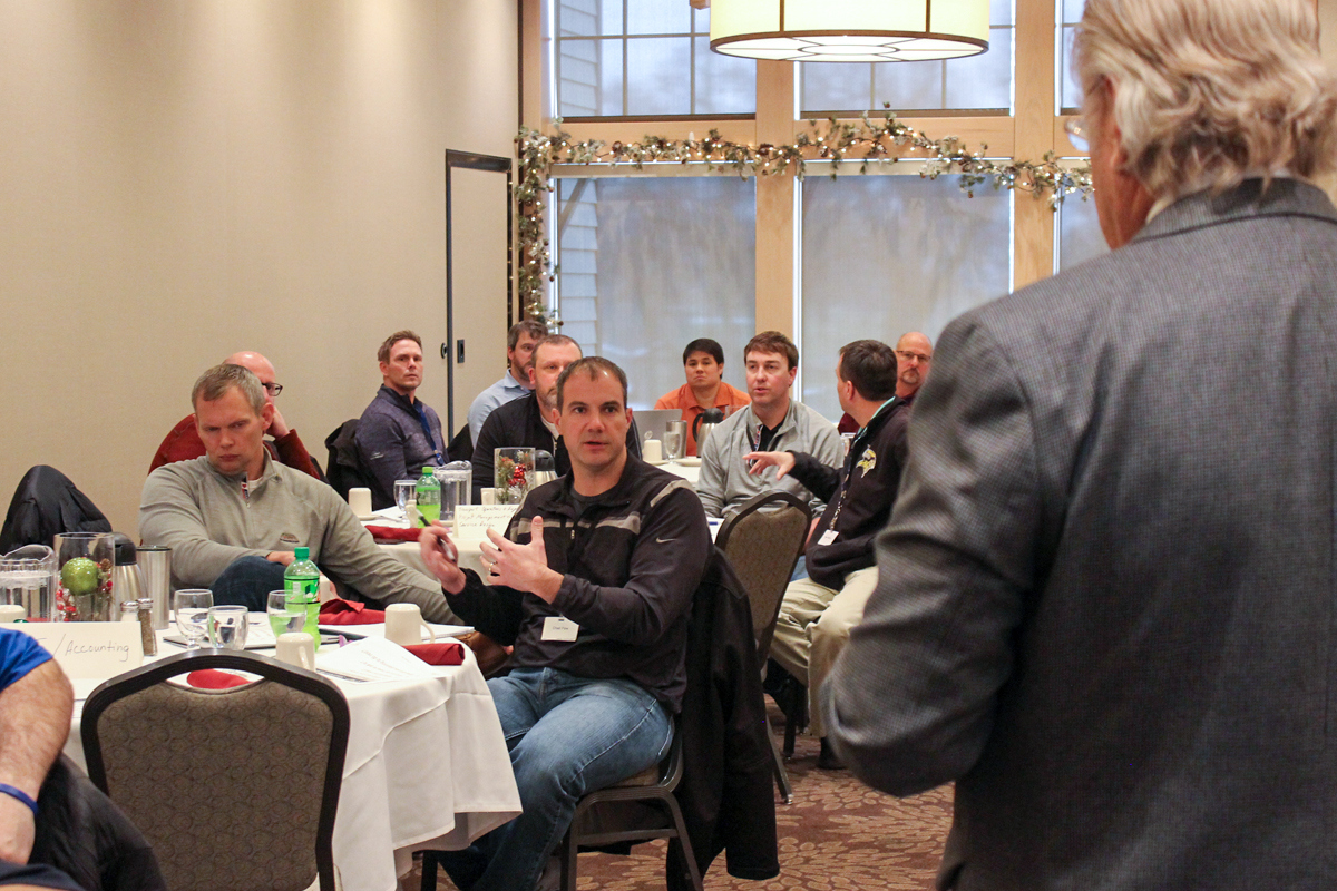 Employee at tabletop exercise sharing input