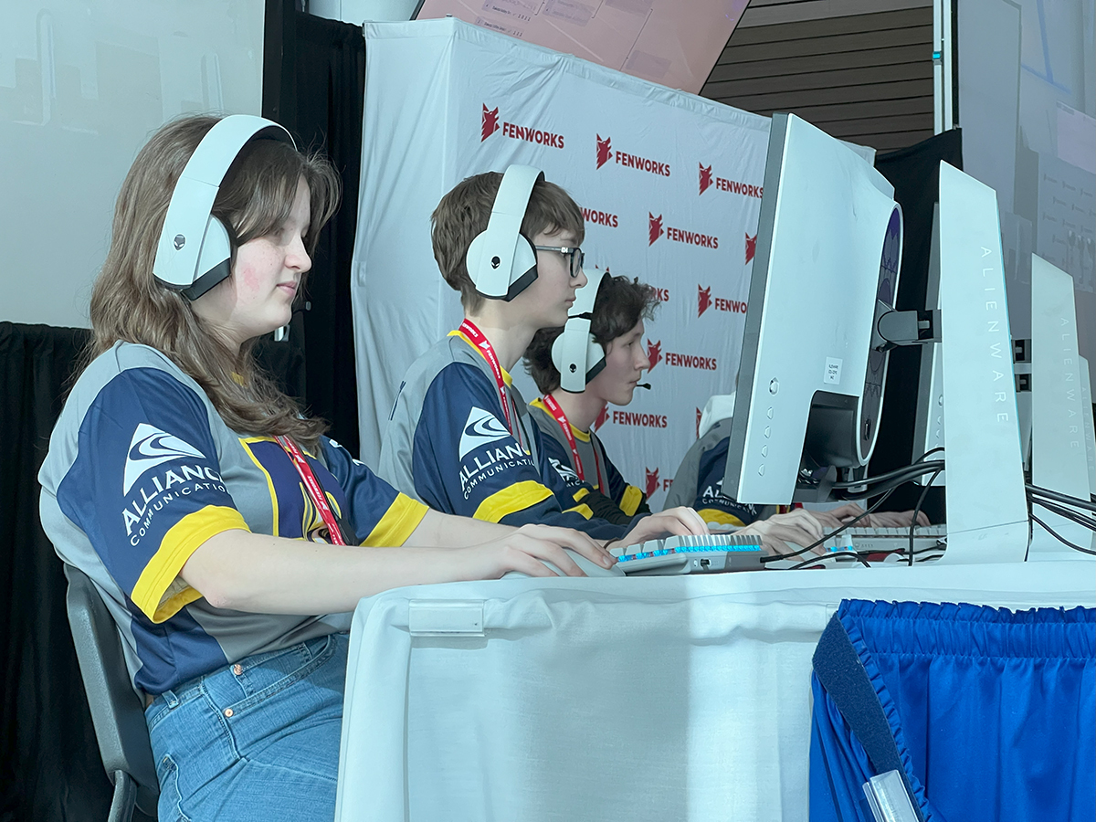 Vanessa Halling of Tea Area High School competes with her team in League of Legends
