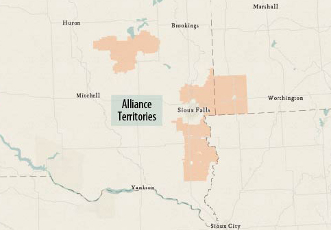Alliance Communications coverage area