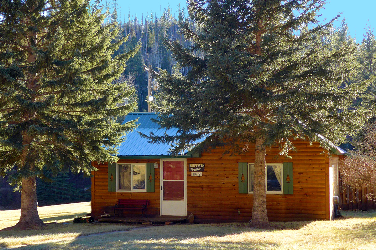 Cabin nestled into the Black Hills of South Dakota.