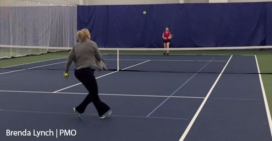 Brenda playing tennis