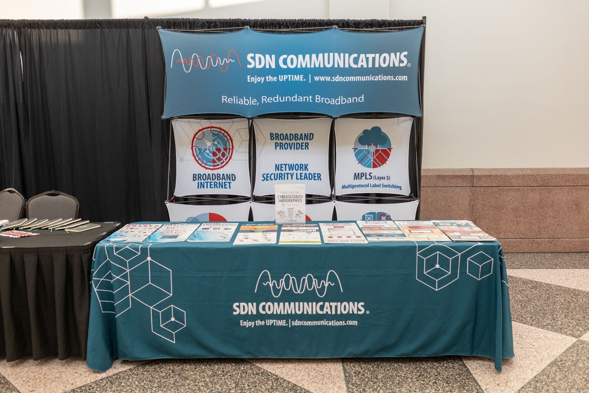 The SDN Communications booth at the Sioux Falls Cybersecurity Conference.