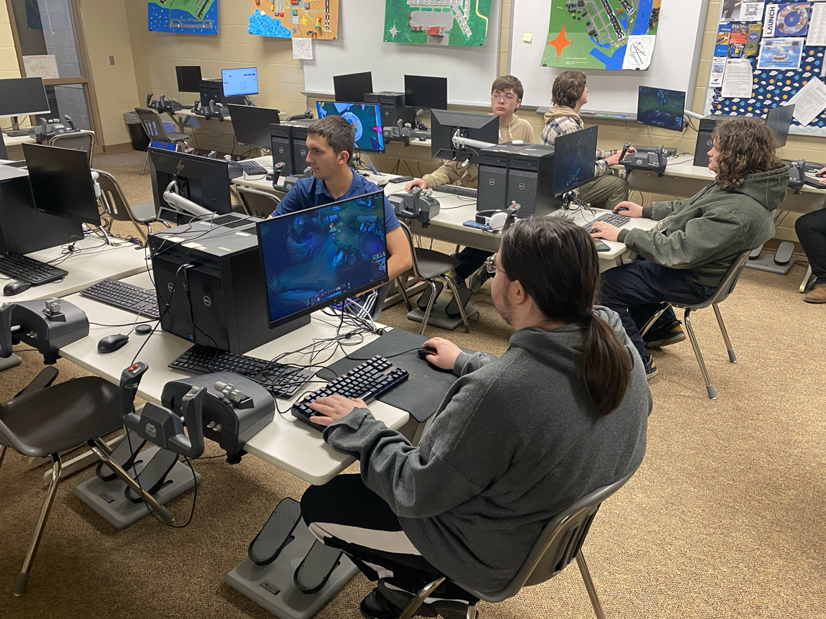 Members of the Sioux Falls esports team compete in their lab at CTE in Sioux Falls.