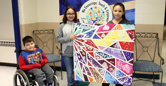 Garfield Students Show off Friendship Painting Made For SDN Employees