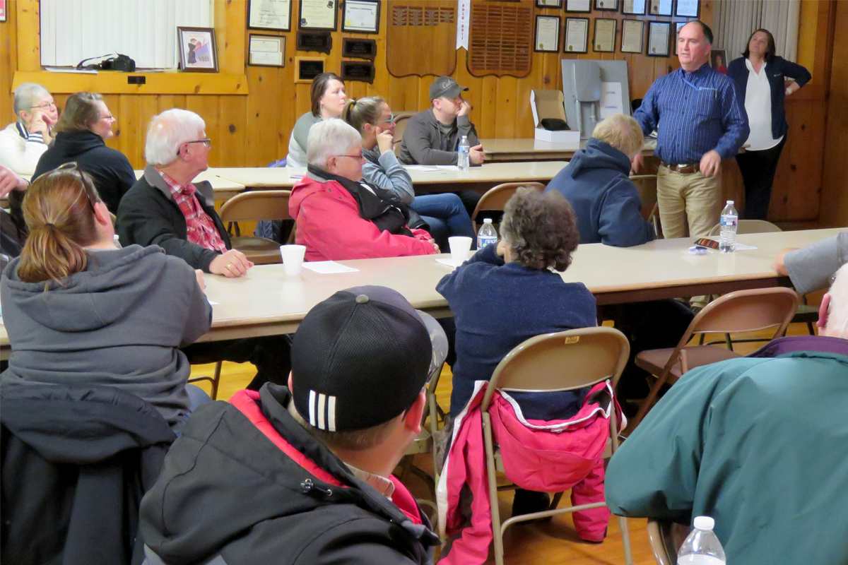 Golden West employees meeting with Dell Rapids residents