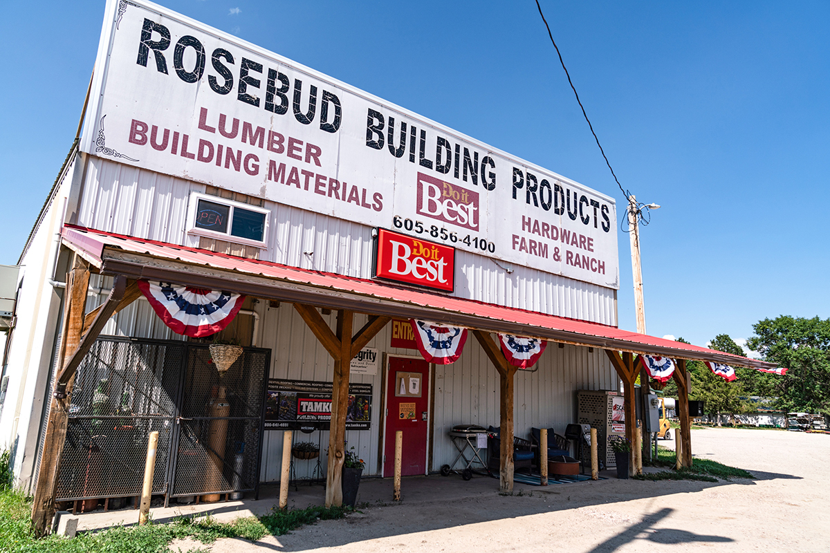 Exterior of Rosebud Building Products store