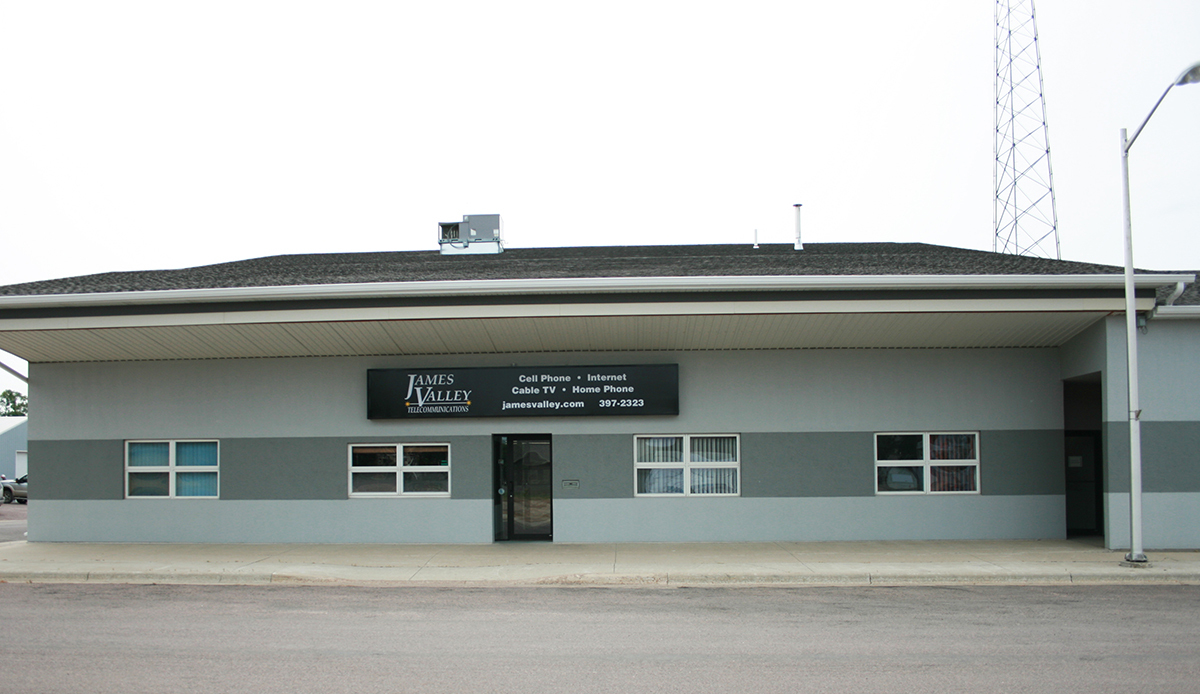 The James Valley Telecommunications building in Groton, South Dakota