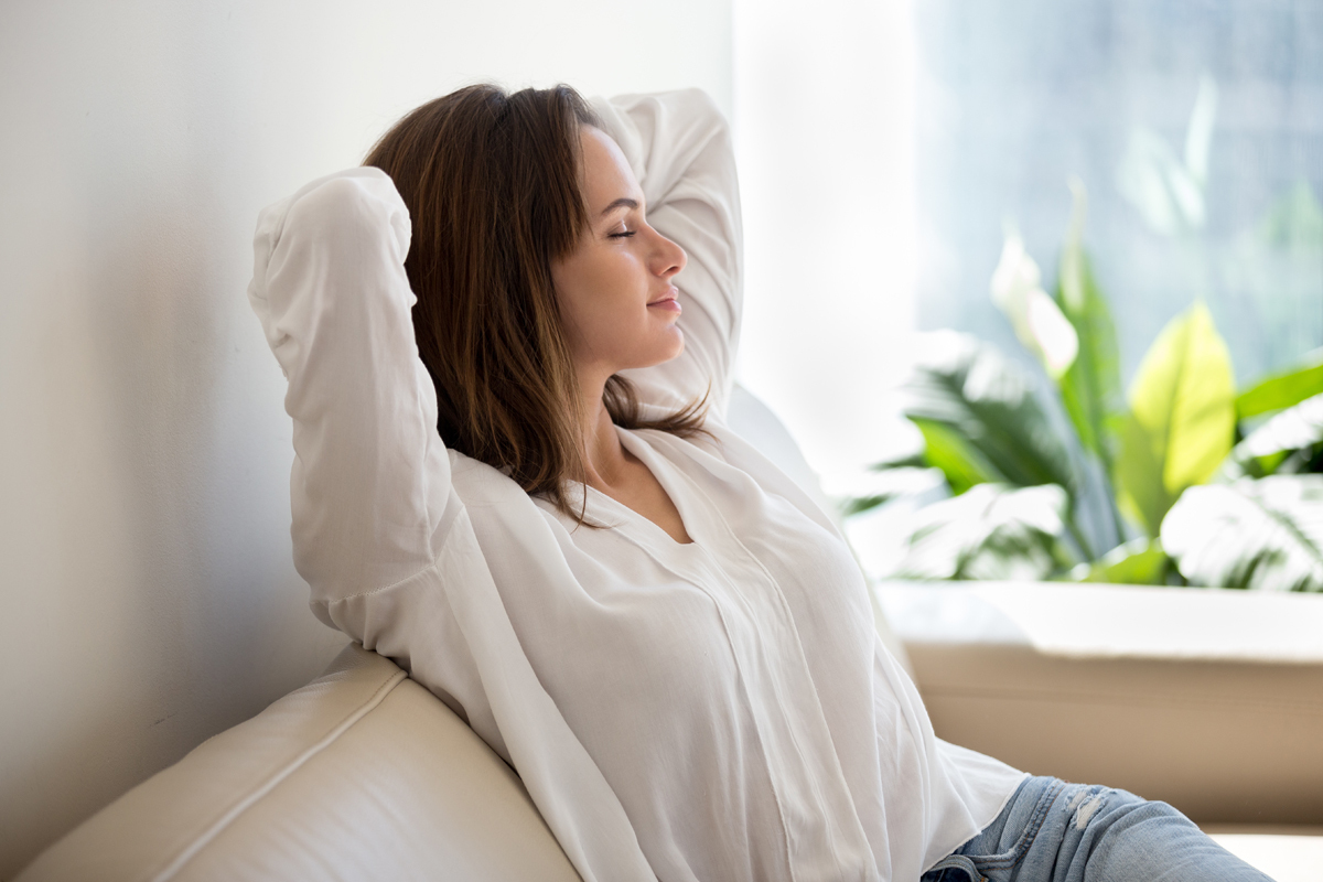 Woman relaxing stress-free