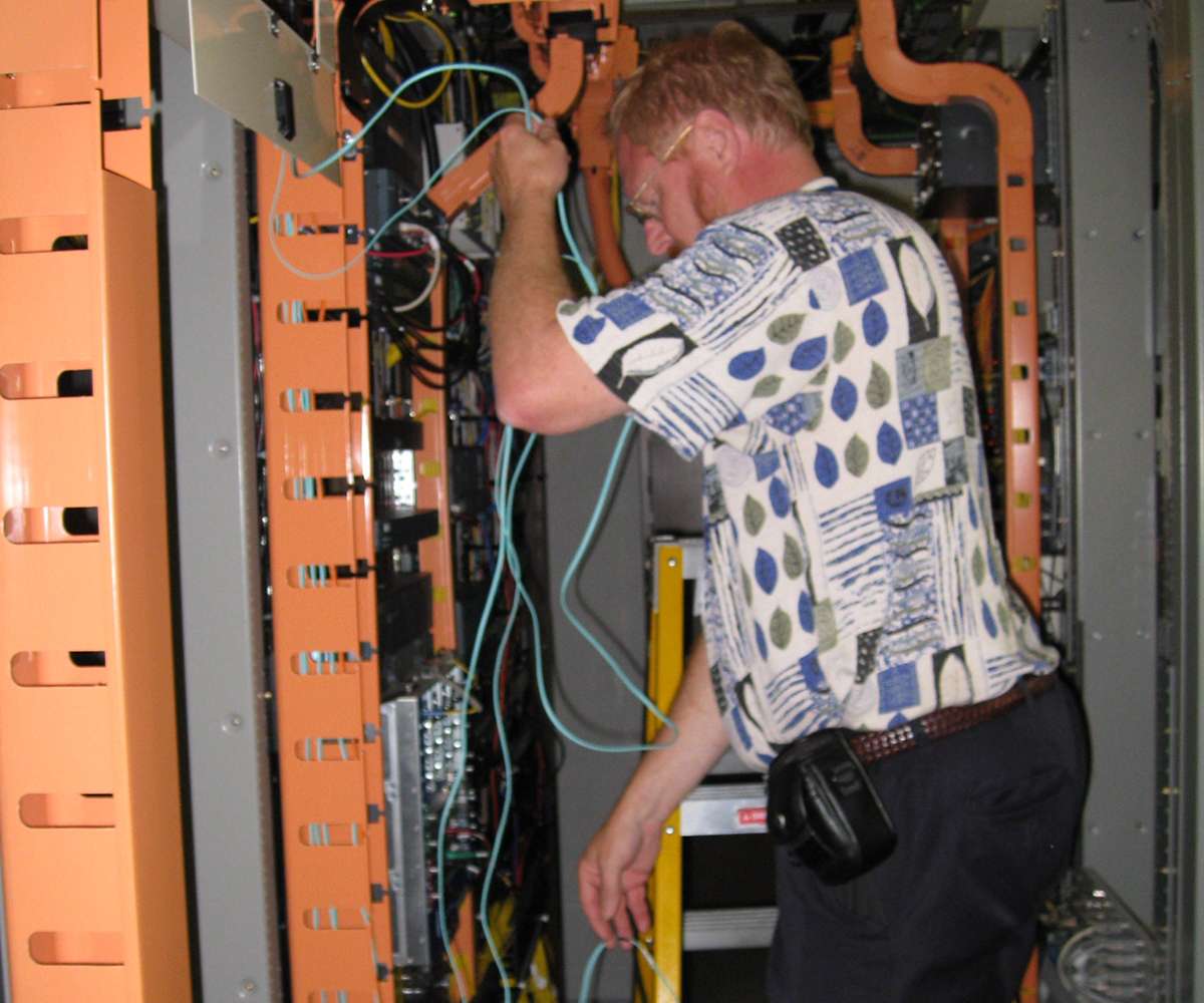 Russ Lampy works in a server room at a state of South Dakota facility.