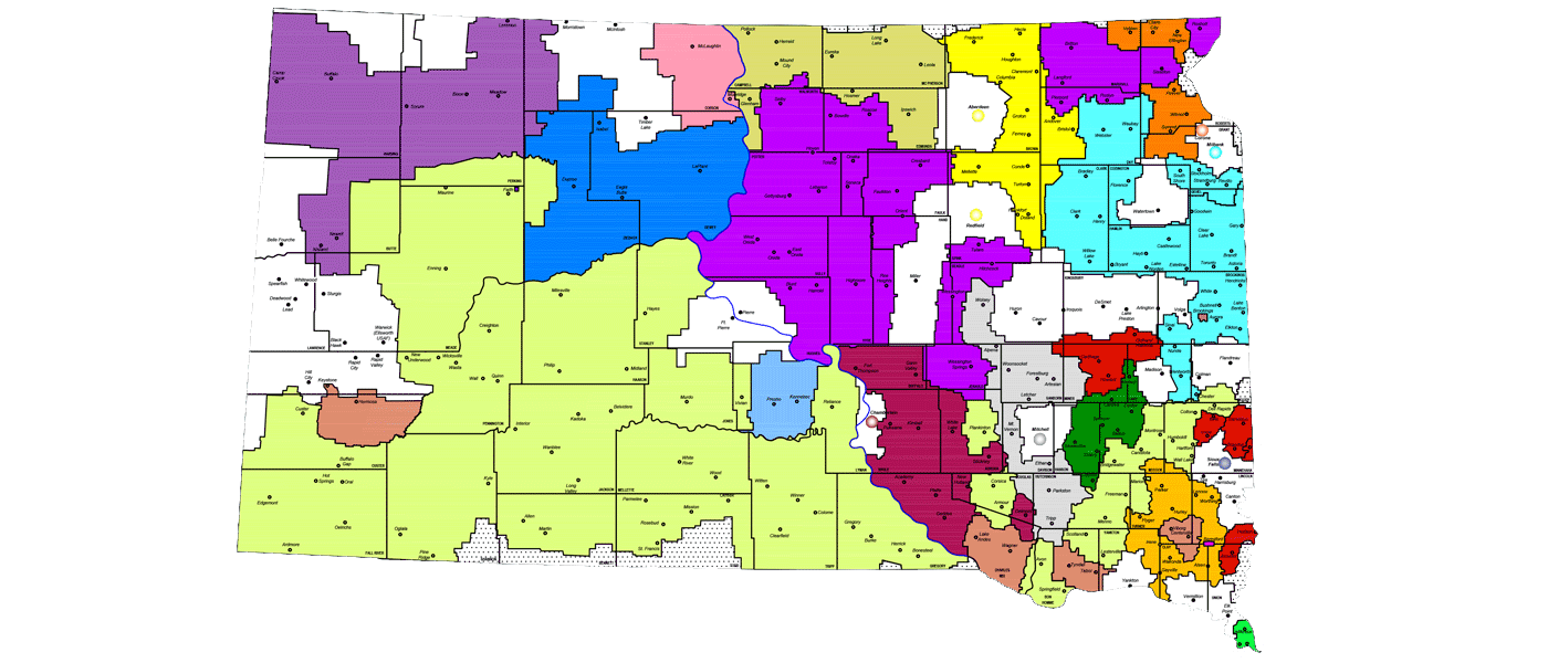 South Dakota Telecommunications Association Member Territory Map