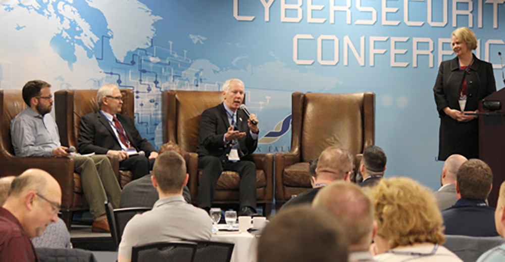 Jim Edman speaks at a previous Cybersecurity Conference in Sioux Falls.