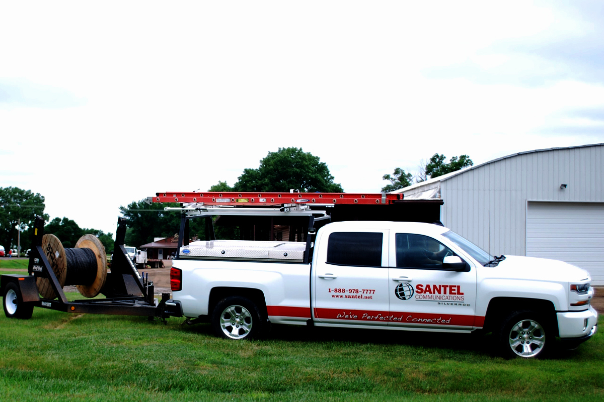 Santel Communications Truck at work site