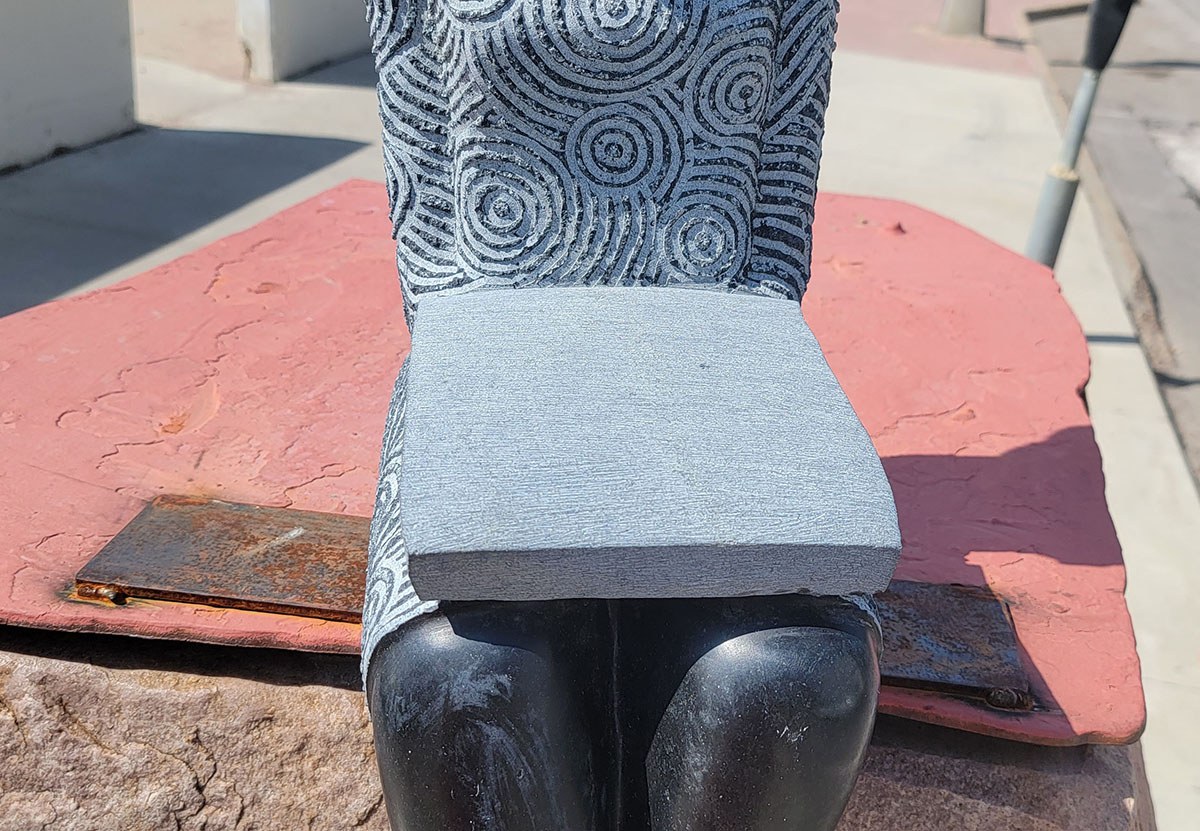 "The Law Maker" sculpture at the Downtown Sioux Falls SculptureWalk.