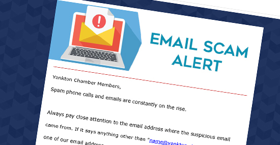 Yankton Chamber Email Scam Alert
