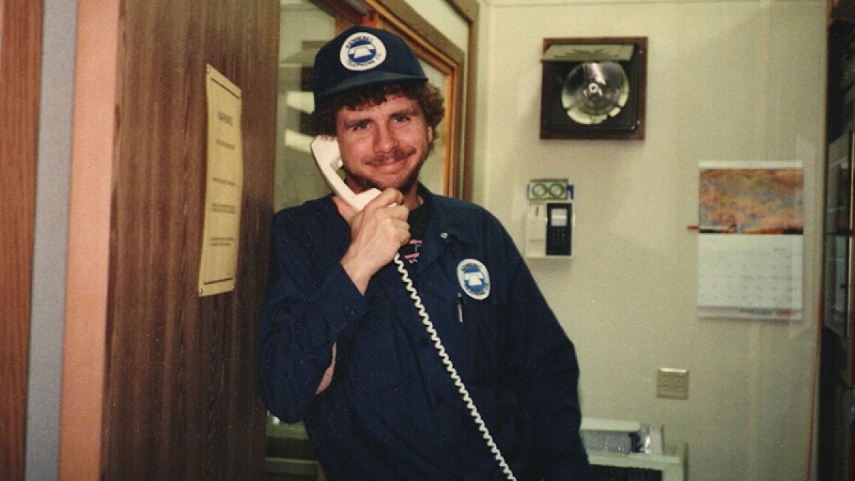 Rod Bowar on the phone - Retro photo