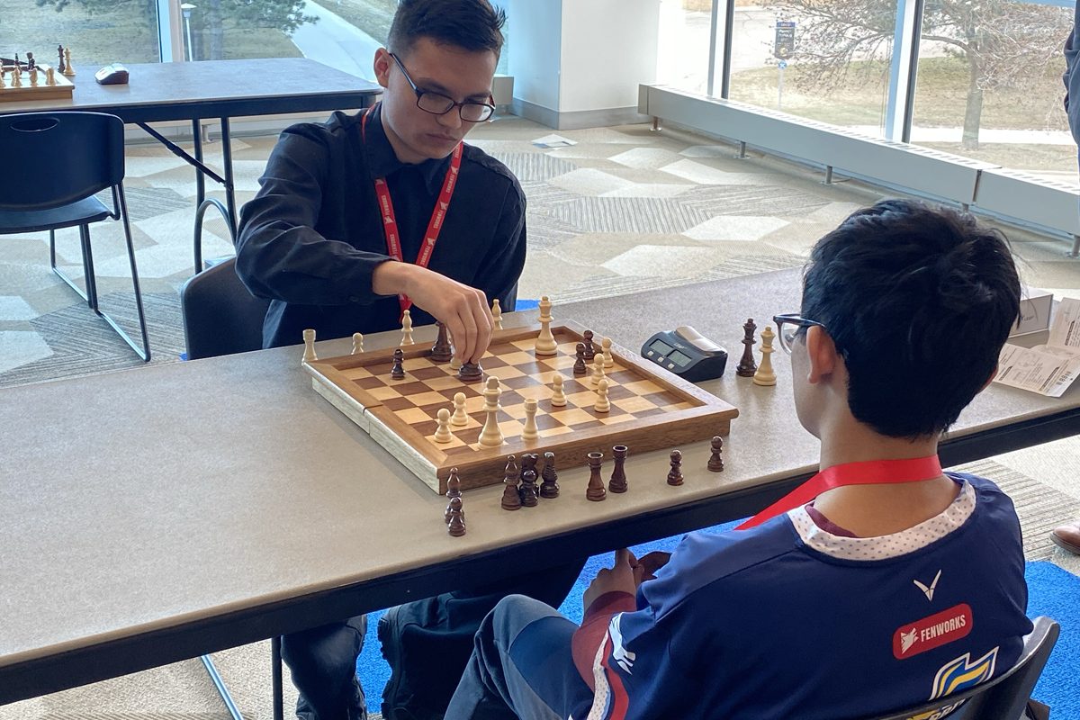 High school students compete in chess at the South Dakota esports state tournament.