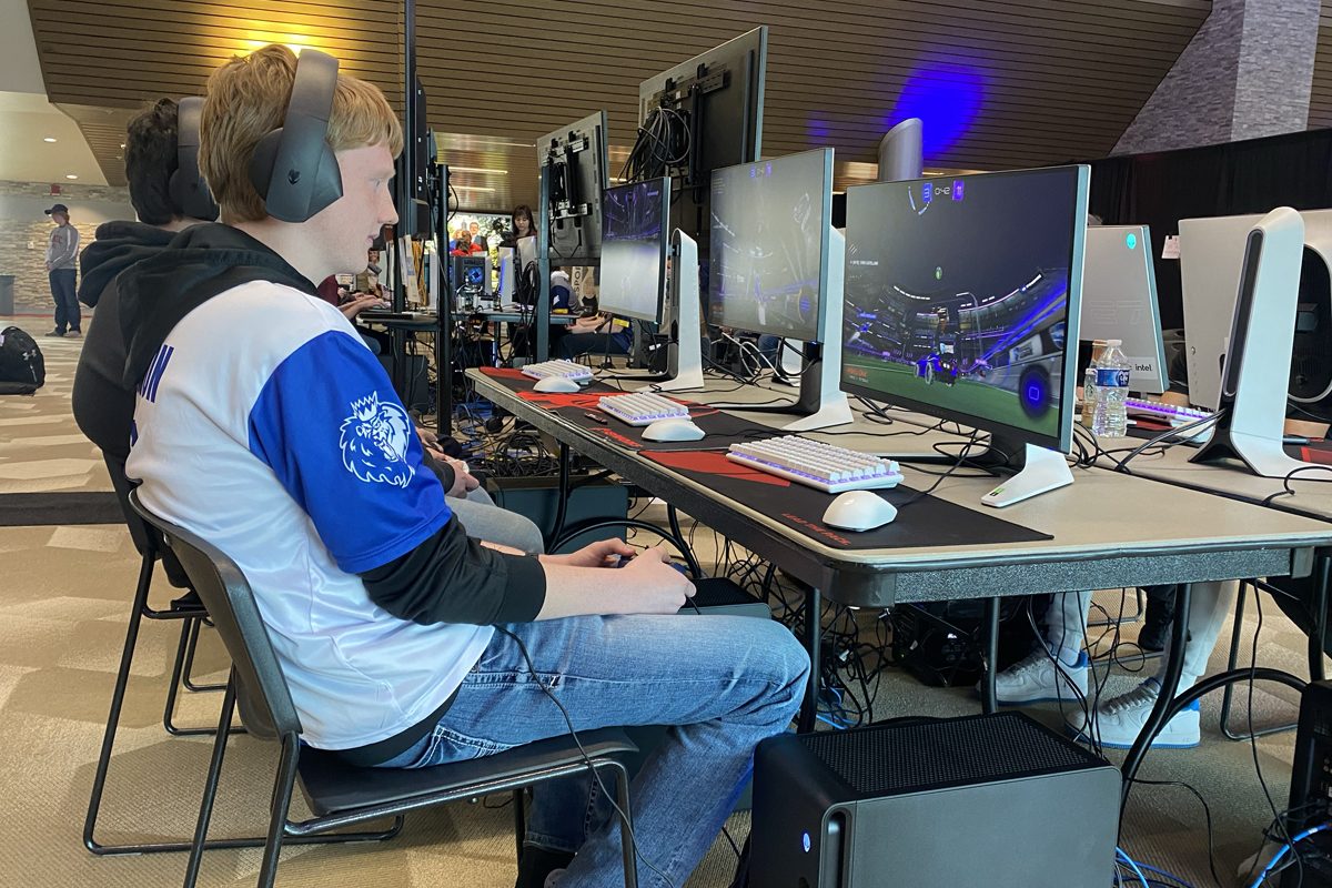 Athletes from Warner compete in Rocket League at the esports state tournament in Brookings.