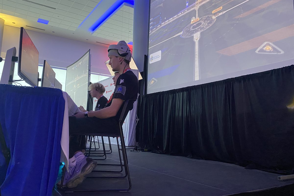 Competitors play Rocket League at the South Dakota esports state tournament in Brookings.