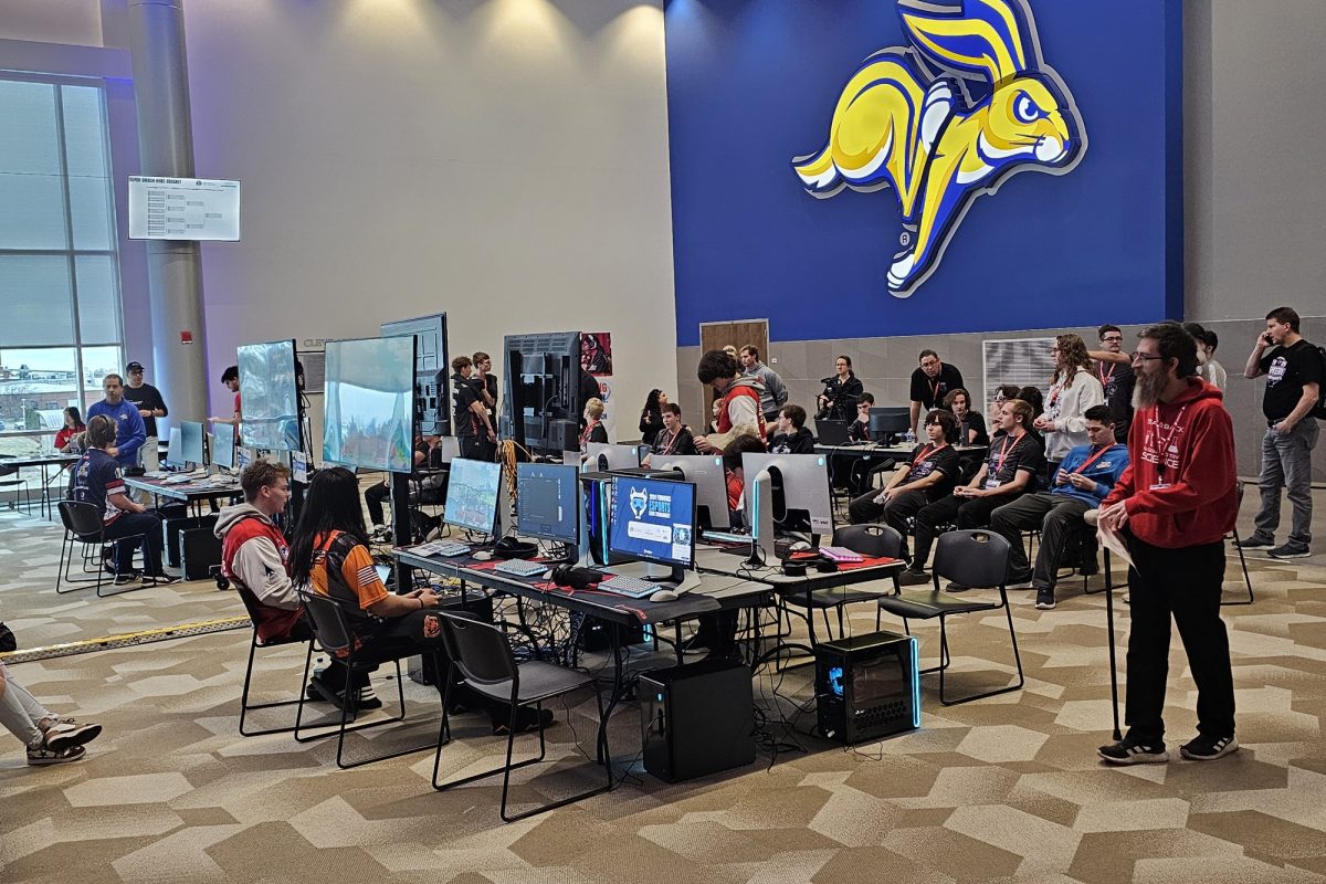 The secondary stage at the esports state tournament in Brookings.