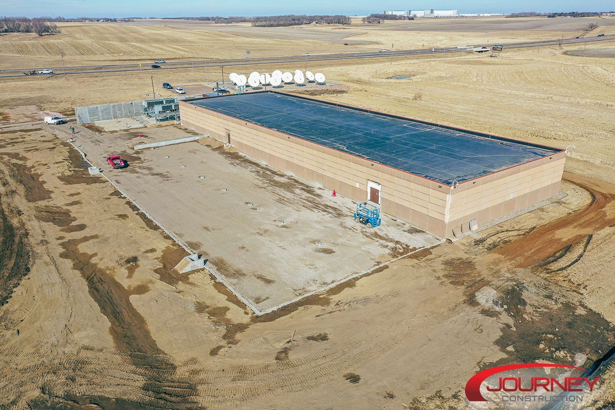 Aerial image of data center's expansion footprint