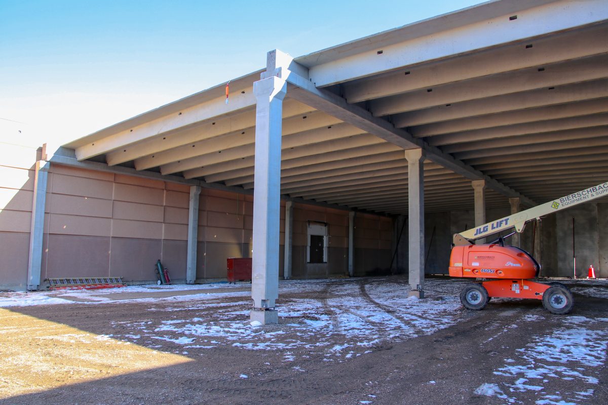 View of roof supports installed in new data center footprint