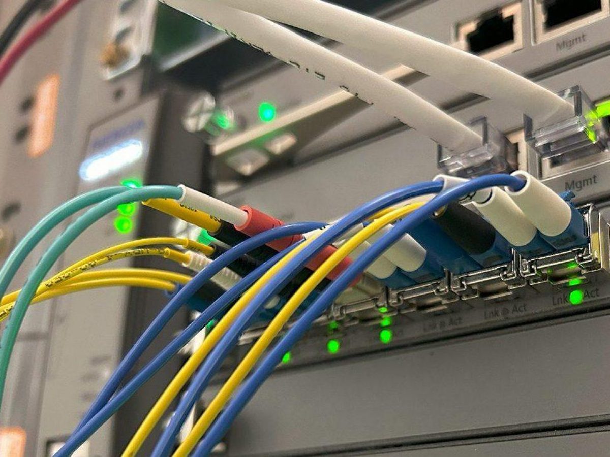 router in an equipment rack