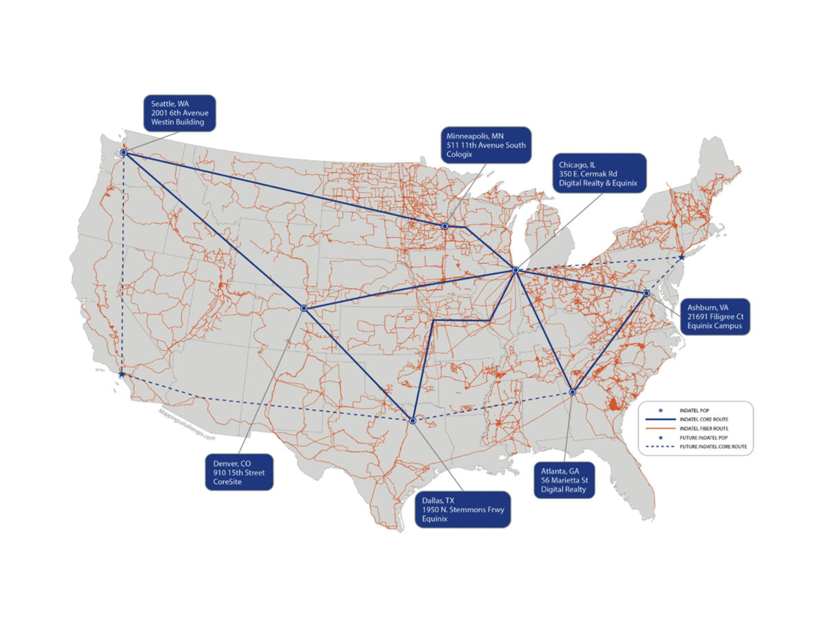 national map of INDATAEL's network of members