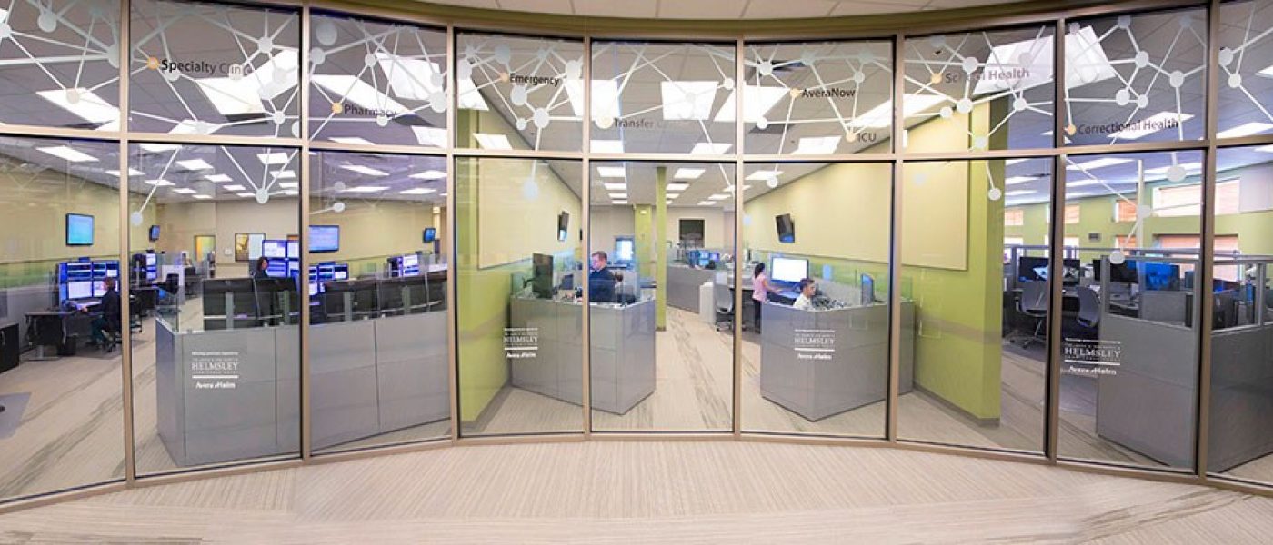 wide image of the Avera eCARE workspaces for telehealth