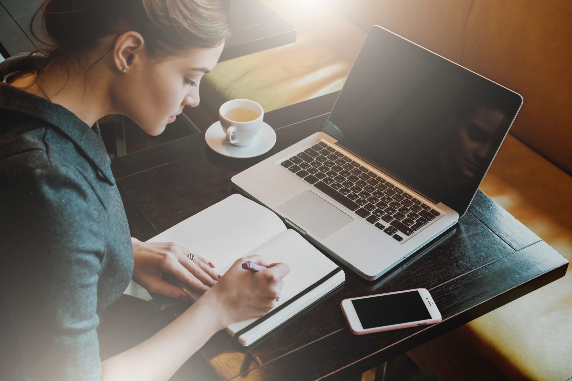 Woman working at a desk