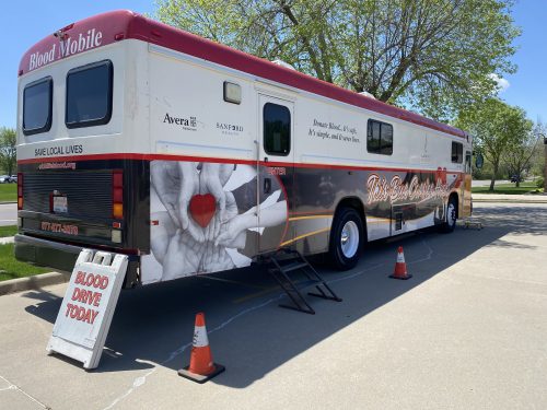 Bloodmobile outside of SDN Communications office