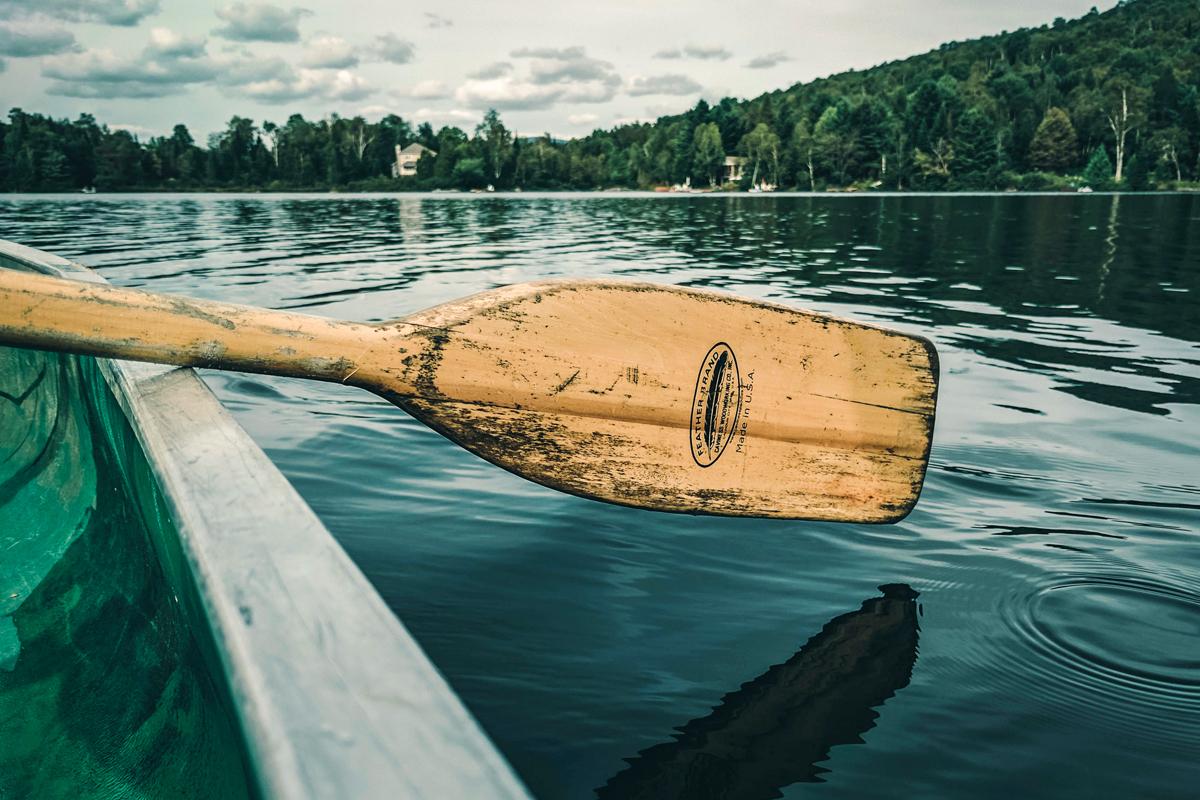 row boat on the lake