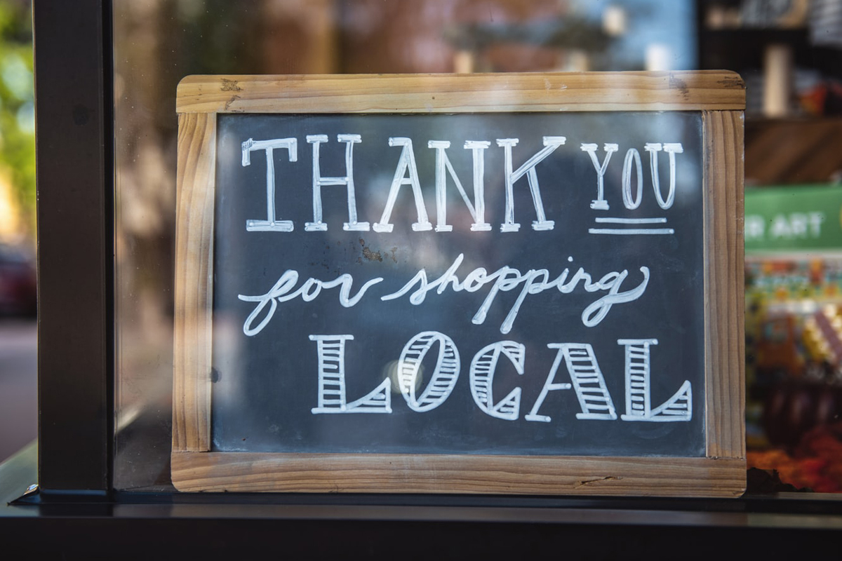 Sign in window that says Thank you For shopping local