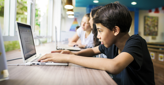 Student at laptop - technology in the classroom